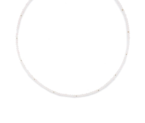 Rose Rozenkwarts ketting ca. 40cm