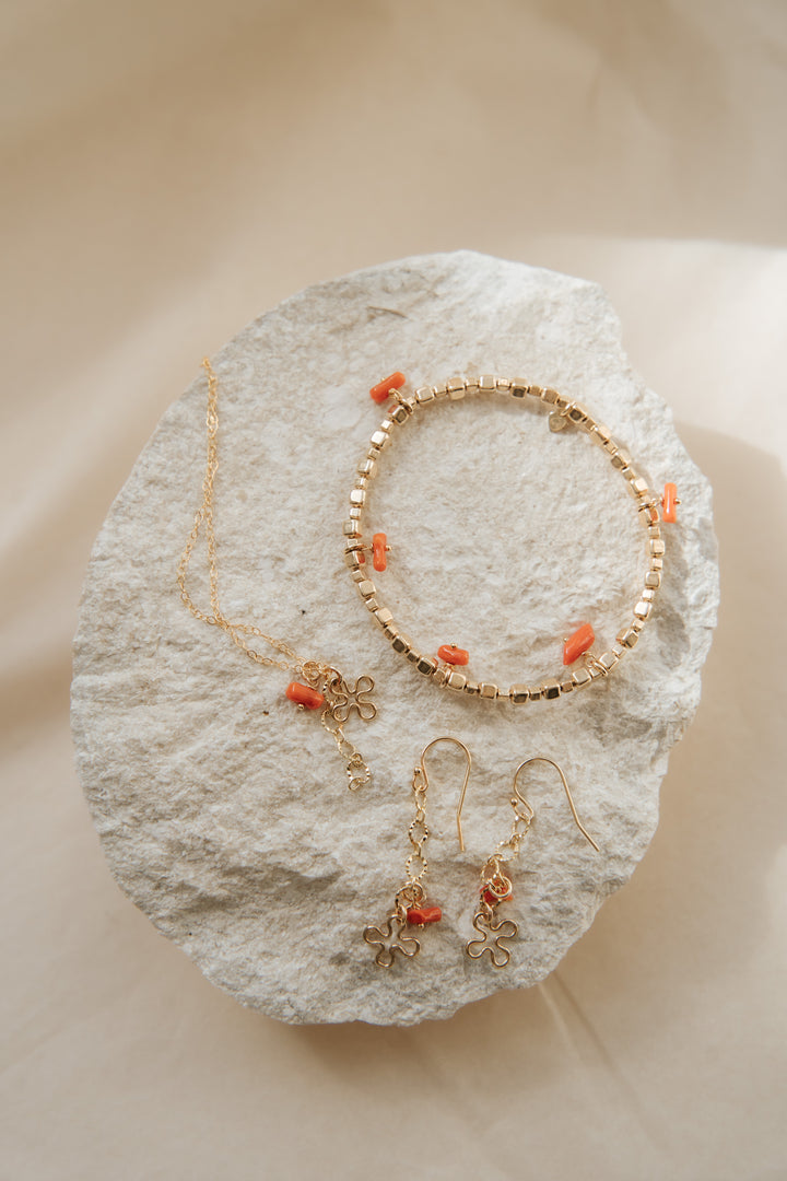 Nicole koraal ketting ca. 50 cm