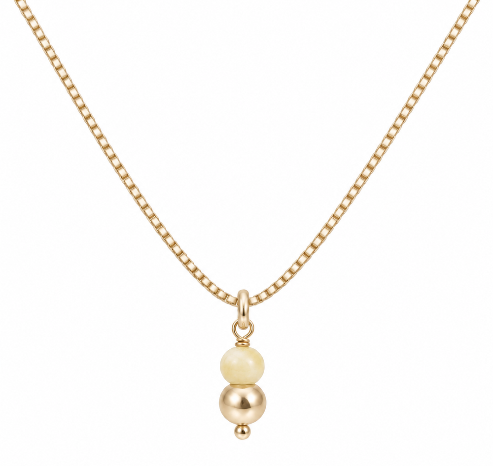 Evelien Lemon Jade ketting verstelbaar