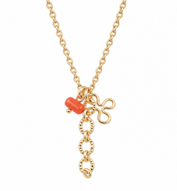 Nicole koraal ketting ca. 50 cm