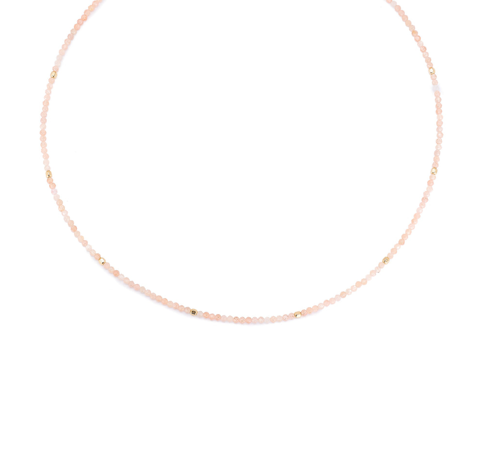 Marijke maansteen peach ketting ca. 40cm