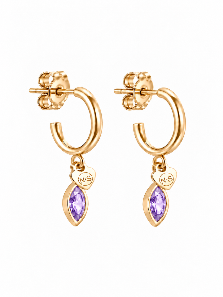 Birthstone oorring februari