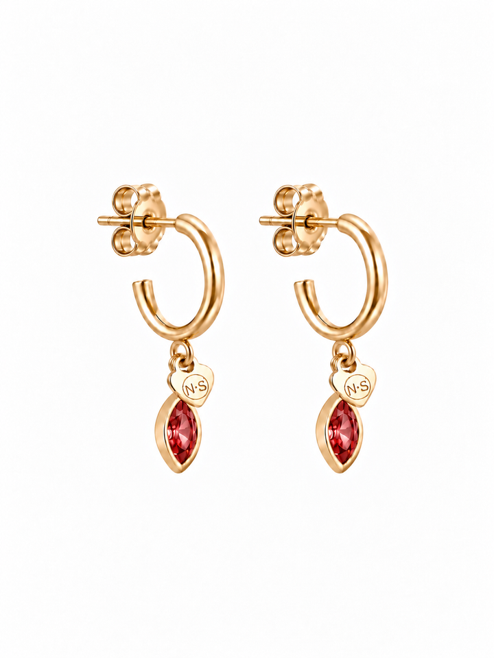 Birthstone oorring januari