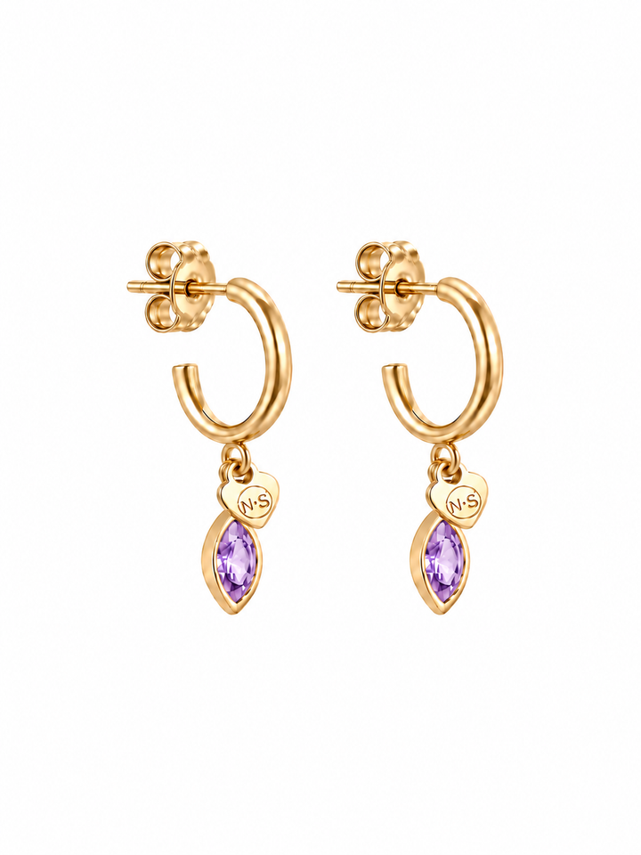 Birthstone oorring juni