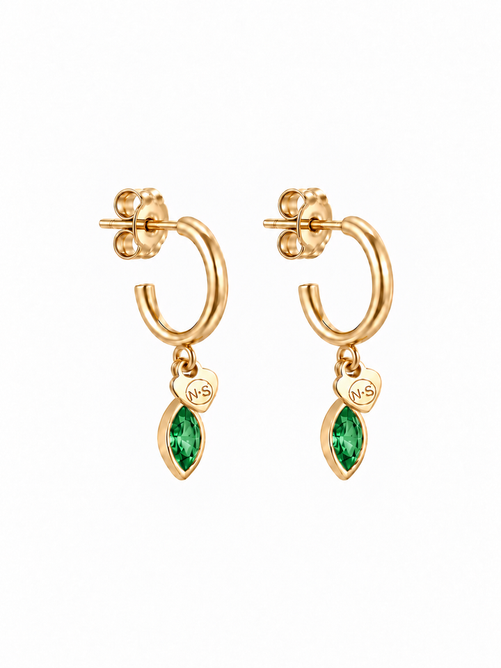Birthstone oorring mei